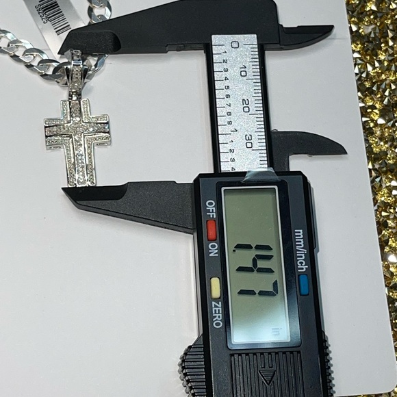 Real diamond cross pendant, NOT CZ NOT MOISSANITE best gift for men real diamond - Picture 3 of 8